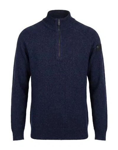 Peuterey Half-zip Logo-patch Sweater In Blue