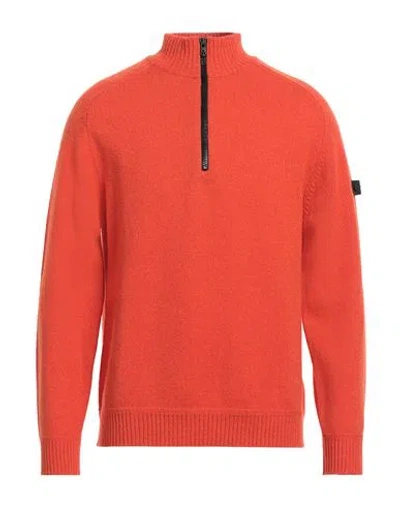 Peuterey Man Turtleneck Orange Size Xl Wool, Polyamide