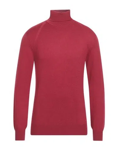 Peuterey Man Turtleneck Red Size 3xl Cotton, Wool, Polyamide