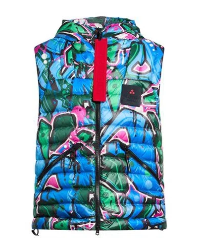 Peuterey Man Vest Azure Size Xl Polyamide In Blue