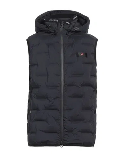 Peuterey Man Vest Midnight Blue Size S Polyester, Elastane In Black