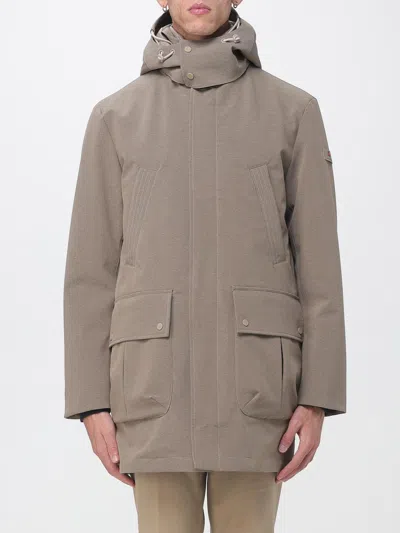 Peuterey Mans Technical Fabric Parka With Bib And Detachable Hood In Beige