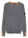 Peuterey Marlon 04 Ribbed Crew Neck Sweater In Gray