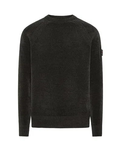 Peuterey Shaved Chenille Knit Crewneck Sweater In Gray