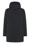 Peuterey Cappotto Tecnico In Tessuto Riciclato Blu Grafite In Black