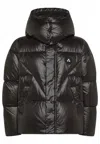Peuterey Giubbino Puffer Lucido Con Cappuccio Nero In Black