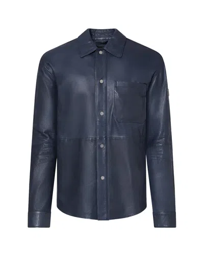Peuterey Men's Luxe Leather Coat - Ss26 In Blue