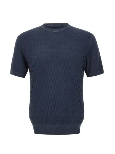 Peuterey Mes Short-sleeve Sweater In Blue