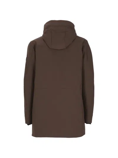 Peuterey Metide 02 Hooded Zip-up Coat In Brown