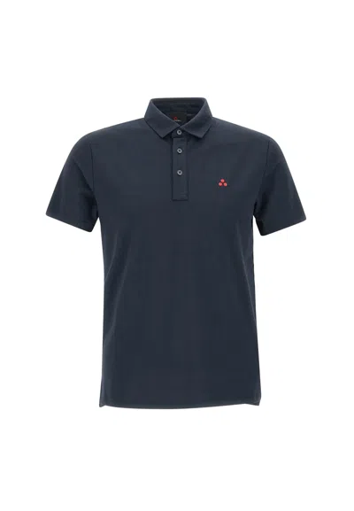 Peuterey Logo Cotton Polo Shirt In Blue