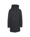 Peuterey Mid-length Parka With Adjustable Drawstring Hood In Black