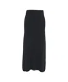 Peuterey Midi-length Knitted Wool Skirt With Fitted Waistband In Black