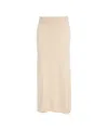Peuterey Midi-length Ribbed Waistband Skirt In 100% Wool In Neutral