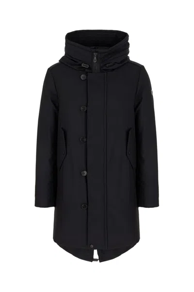 Peuterey Midnight Blue Stretch Nylon Blend Down Jacket In Black