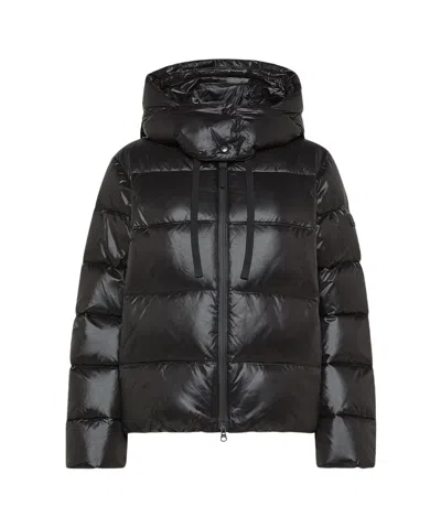 Peuterey Mini Puffer Jacket With Double Hood In Black