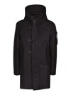 Peuterey Minimalist Black Coat In Animal Print