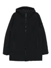 Peuterey Black Coat With Hood And Zippered Pockets In Black