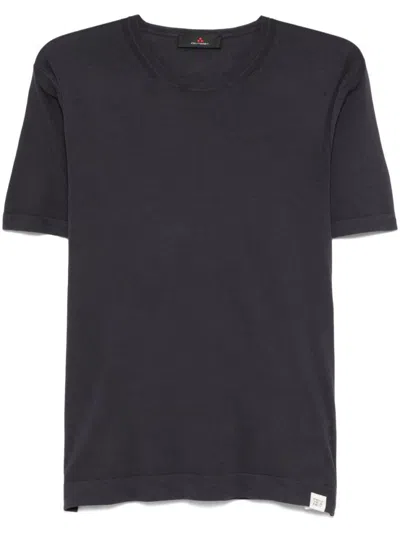 PEUTEREY NAVY BLUE COTTON T-SHIRT
