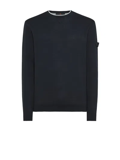 Peuterey Navy Blue Crewneck Sweater In Black