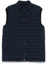 Peuterey Quilted Blue Jacket With High Collar In Blue