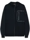 Peuterey Hooded Activewear Top With Unique Zippered Pocket In Blue