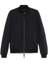 Peuterey Textured Blue Jacket With High Collar In Black
