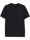 Peuterey Black Stretch Pique T-shirt In Navy Blue