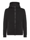 Peuterey Neoprene Jacket With Detachable Inner Lining And Adjustable Hood In Black