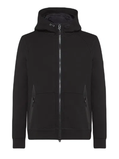 Peuterey Neoprene Jacket With Detachable Inner Lining And Adjustable Hood In Black