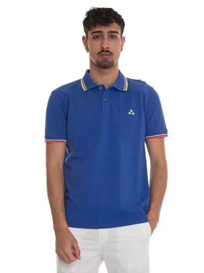 Peuterey Newselandinastr02 Short Sleeve Polo Shirt In Blu Elettrico