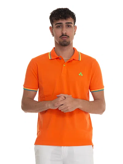 Peuterey Newselandinastr02 Short Sleeve Polo Shirt In Orange