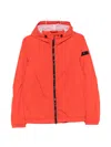 Peuterey Nigle Hooded Blouson Jacket Elasticated Cuffs Hem In Orange