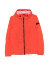 Peuterey Nigle Hooded Blouson Jacket Elasticated Cuffs Hem In Red