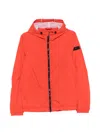Peuterey Nigle Hooded Blouson Jacket Elasticated Cuffs Hem In Red