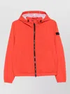 Peuterey Nigle Hooded Blouson Jacket Elasticated Cuffs Hem In Red