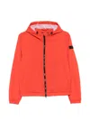 Peuterey Nigle Hooded Blouson Jacket Elasticated Cuffs Hem In Red