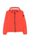 Peuterey Nigle Hooded Blouson Jacket Elasticated Cuffs Hem In Red