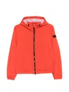 Peuterey Nigle Hooded Blouson Jacket Elasticated Cuffs Hem In Red
