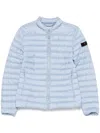 Peuterey Quilted Silver Jacket With Stand-up Collar