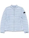 Peuterey Quilted Silver Jacket With Stand-up Collar