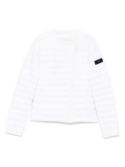 Peuterey Off-centre Zip Puffer Jacket In White