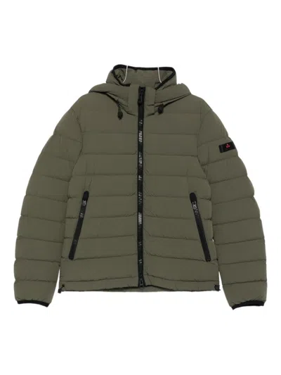 PEUTEREY PADDED GREEN JACKET WITH HORIZONTAL QUILTING