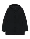 Peuterey Black Coat With Hood And Zippered Pockets In Black