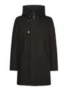 Peuterey Minimalist Black Coat In Black