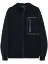 Peuterey Hooded Activewear Top With Unique Zippered Pocket In Blue