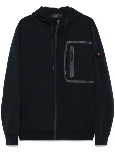 Peuterey Hooded Activewear Top With Unique Zippered Pocket In Blue