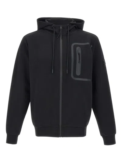 Peuterey Central Zip Hooded Sweatshirt In Black