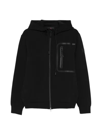 Peuterey Parker Zip Hooded Sweater In Black