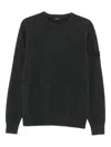 Peuterey Textured Knit Sweater With Crew Neckline In Brown