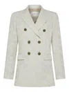 Peuterey Double-breasted Blazer With Ecru Jewel Buttons In 中性色